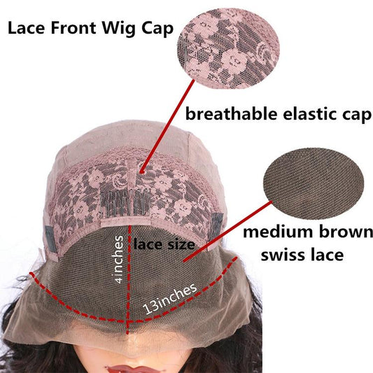 NNEIDS 14 Straight Lace Front Human Hair Wig - Style 2 No Code