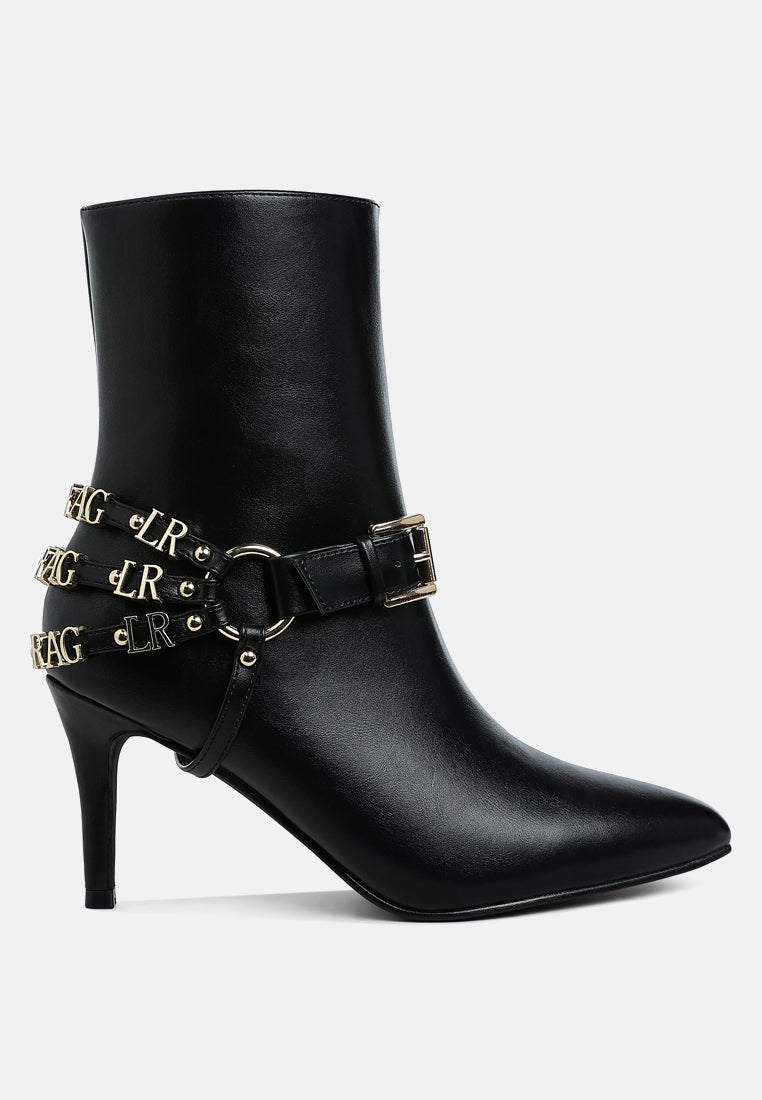 Nicene Harness Detail Stiletto Boots