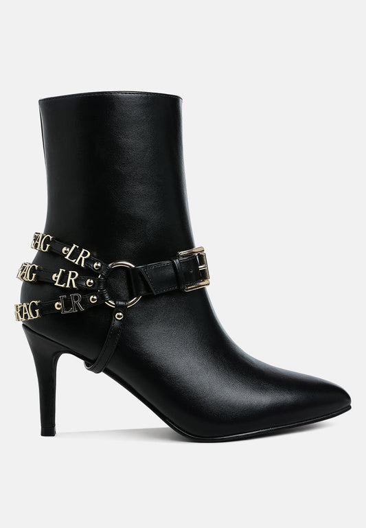 Nicene Harness Detail Stiletto Boots